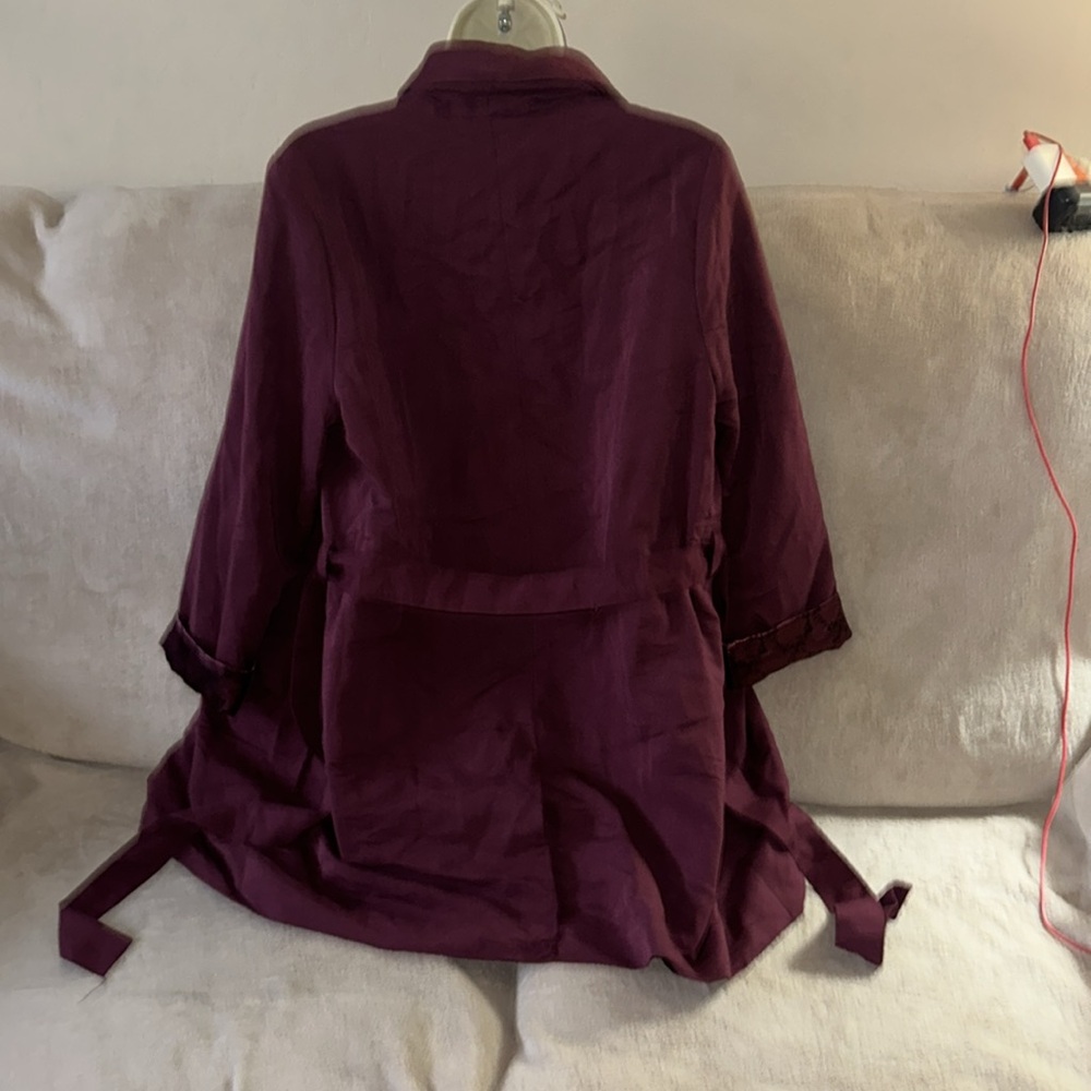 H&M Maroon and black US 10 jacket belted New - Picture 5 of 9